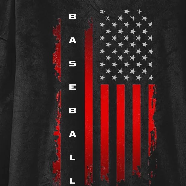 retro American Flag Baseball Apparel Baseball Hooded Wearable Blanket