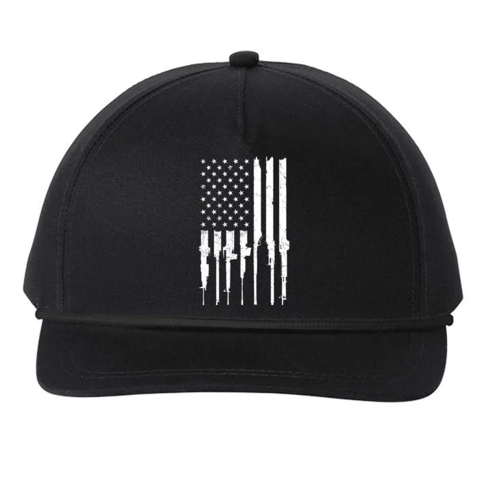 Rifle American Flag Snapback Five-Panel Rope Hat