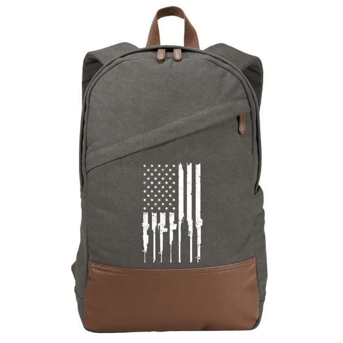 Rifle American Flag Cotton Canvas Backpack