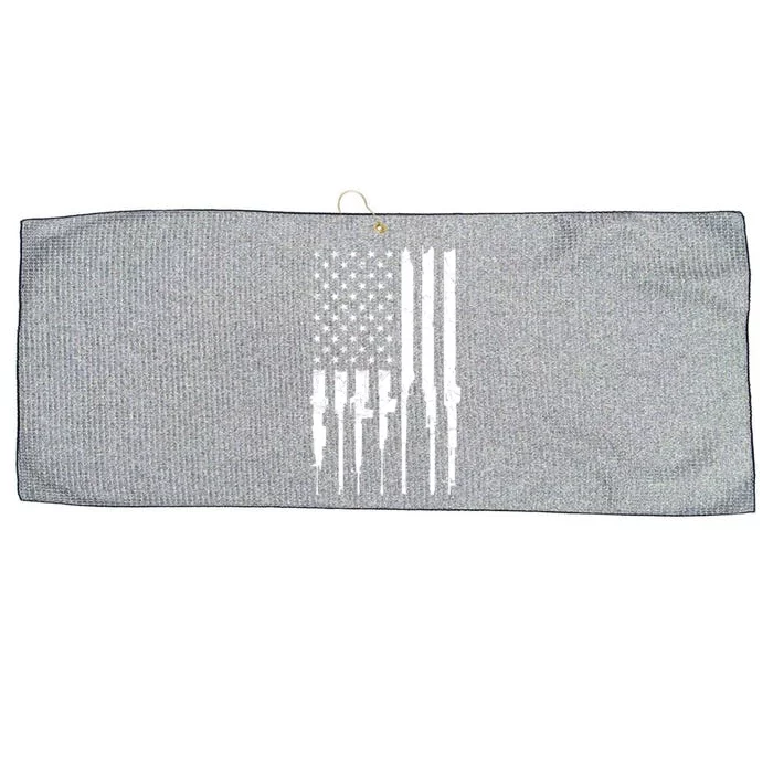 Rifle American Flag Large Microfiber Waffle Golf Towel