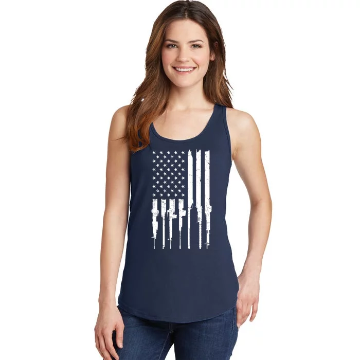 Rifle American Flag Ladies Essential Tank