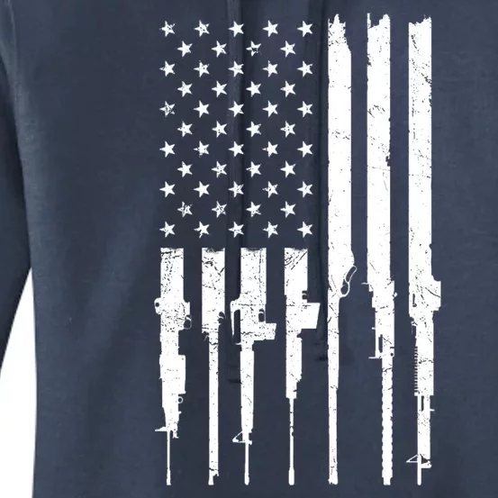 Rifle American Flag Women's Pullover Hoodie