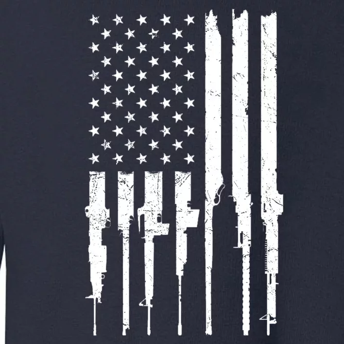 Rifle American Flag Toddler Sweatshirt