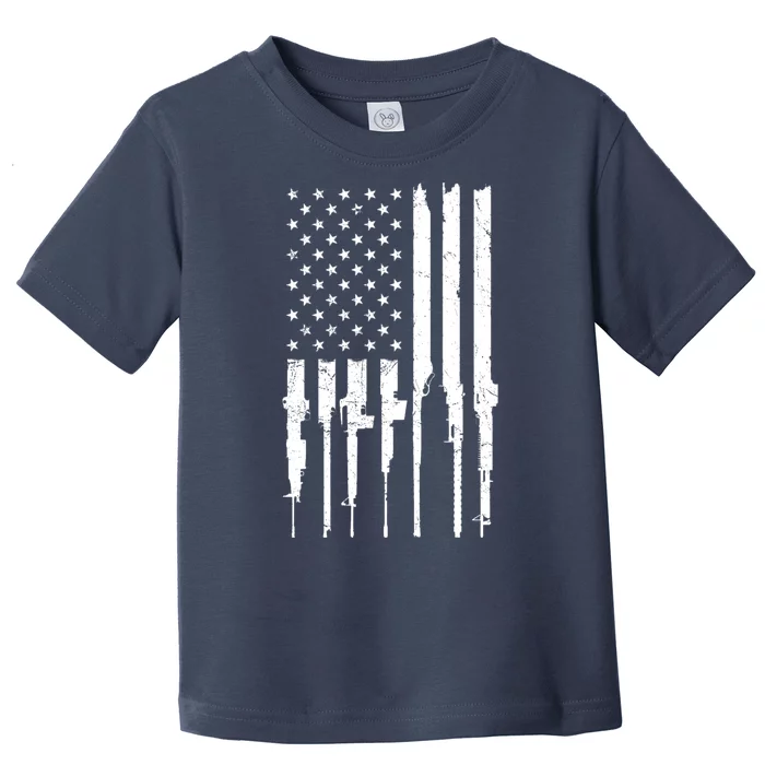 Rifle American Flag Toddler T-Shirt