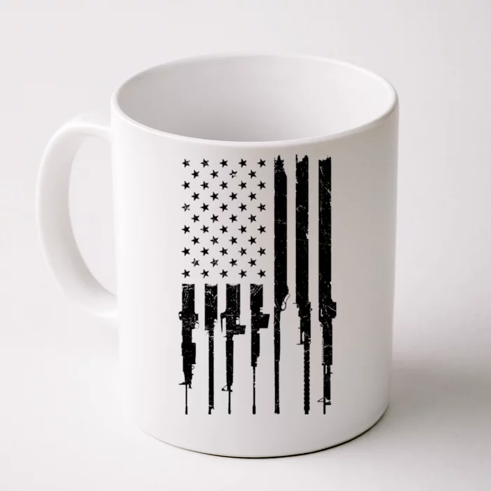 Rifle American Flag Front & Back Coffee Mug