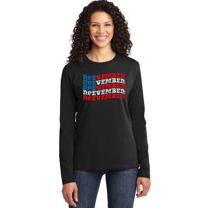 Roevember American Flag Ladies Long Sleeve Shirt