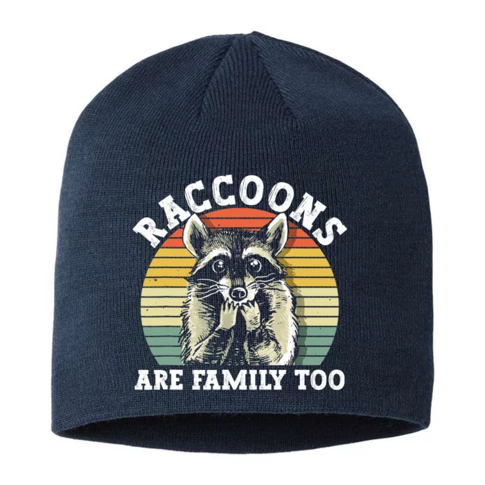 Raccoons Are Family Too Funny Raccoon 8 1/2in Sustainable Knit Beanie