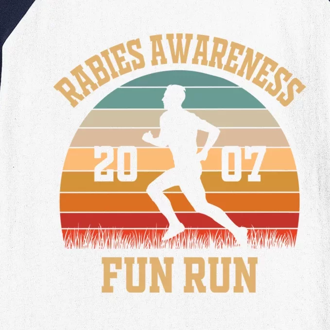 Rabies Awareness Fun Run Funny TV Comedy Running Baseball Sleeve Shirt