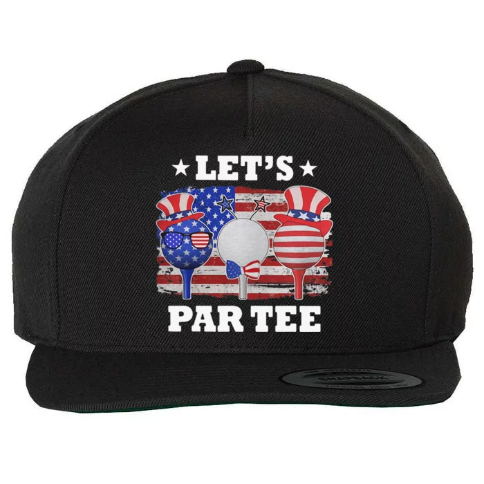 Retro American Flag Golf Gift for Golfer Funny Golf Club Wool Snapback Cap