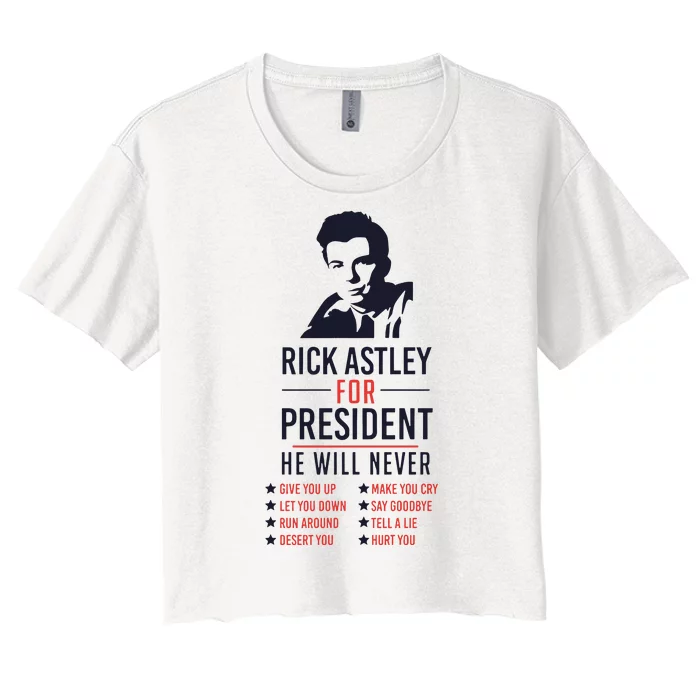 Rick Astley For President Women's Crop Top Tee