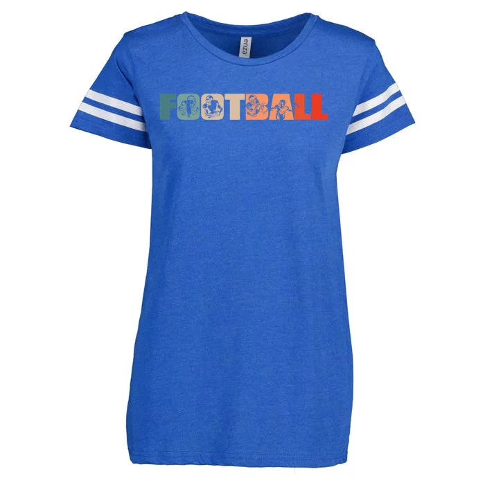 Retro American Football Team Cool Gift Vintage Football Player Gift Enza Ladies Jersey Football T-Shirt