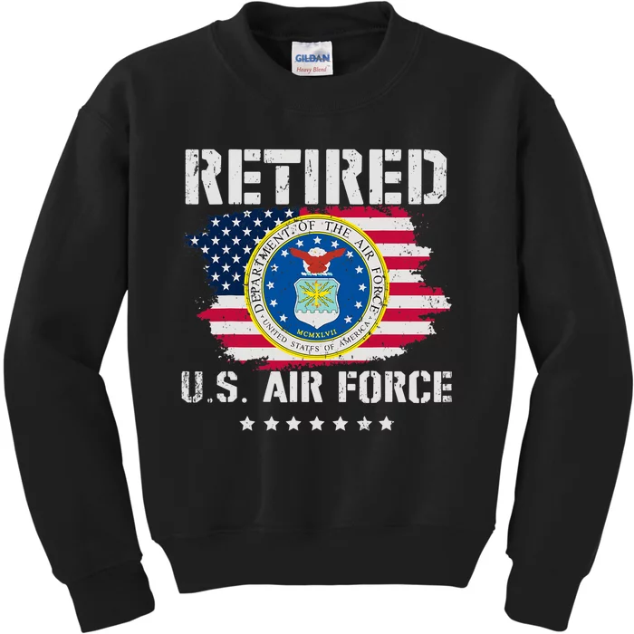 Retired Air Force Veteran Retirement Air Force Retired Kids Sweatshirt