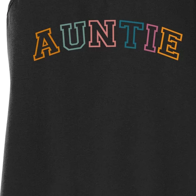 Retro Auntie For Sister, New Aunt Pregnancy Announcement Women's Racerback Tank