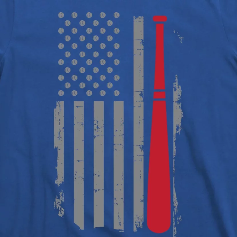 Retro American Flag Baseball Player Gift For Baseball Fan Great Gift T-Shirt