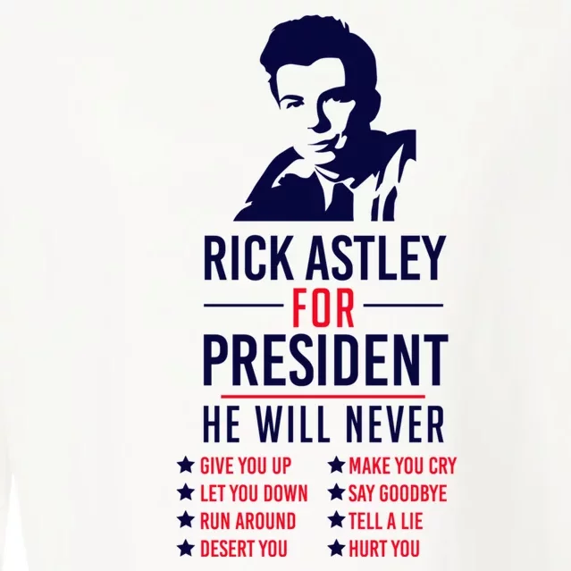 Rick Astley For President Cropped Pullover Crew