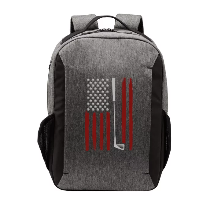 Retro American Flag Golf Gift for Golfer Funny Golf Club Vector Backpack