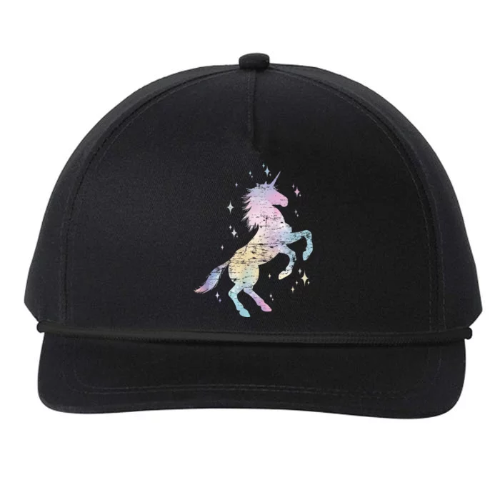 Rainbow Animal Fairy Unicorn Lover Girls Gift Unicorn Snapback Five-Panel Rope Hat