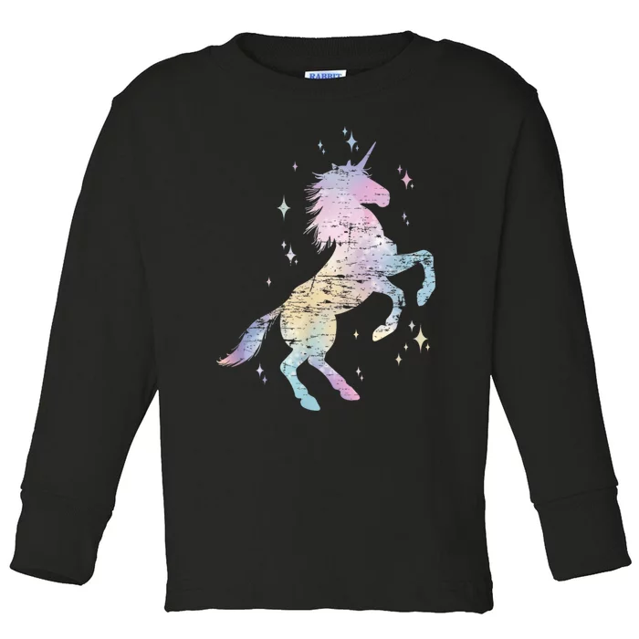 Rainbow Animal Fairy Unicorn Lover Girls Gift Unicorn Toddler Long Sleeve Shirt