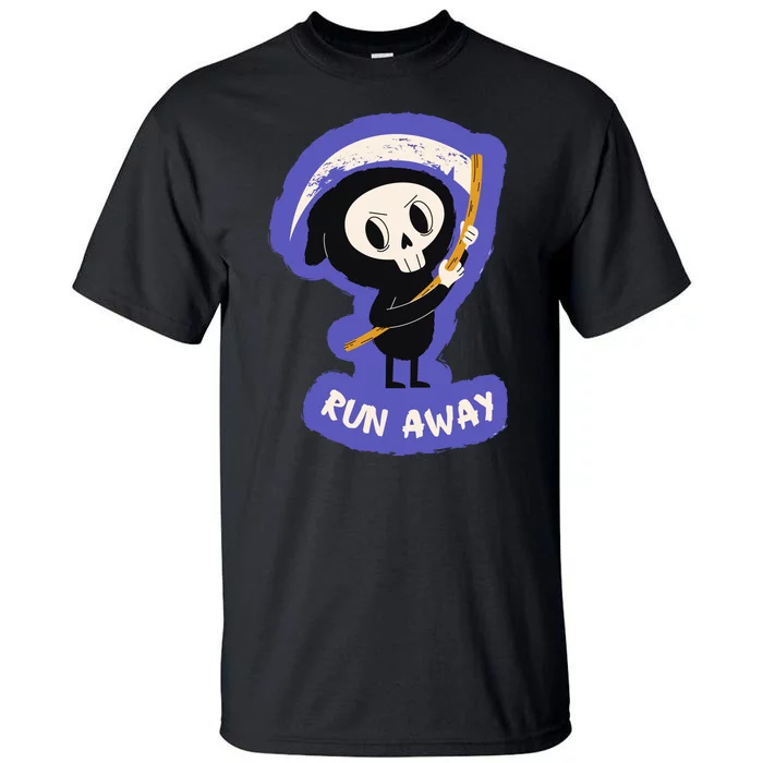 Run Away From The Reaper Cute Grim Reaper Tall T-Shirt