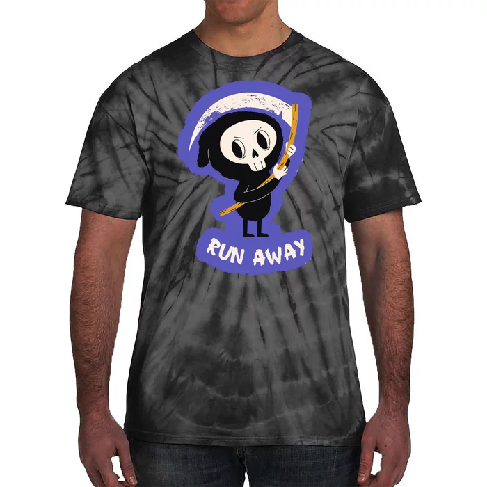 Run Away From The Reaper Cute Grim Reaper Tie-Dye T-Shirt