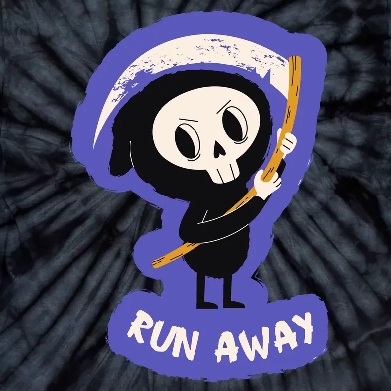 Run Away From The Reaper Cute Grim Reaper Tie-Dye T-Shirt