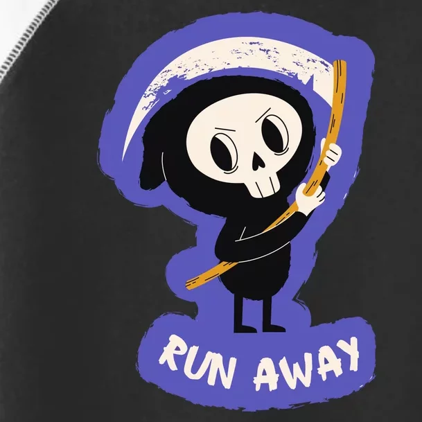 Run Away From The Reaper Cute Grim Reaper Toddler Fine Jersey T-Shirt