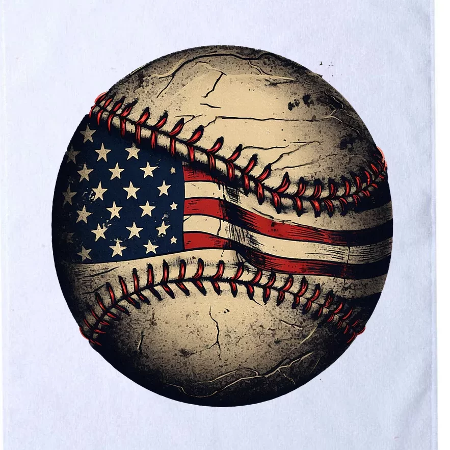 Retro American Flag Baseball Team Baseball Player Platinum Collection Golf Towel