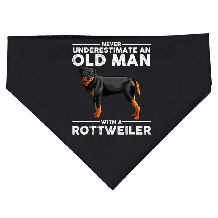 Rottweiler Art For Dad Grandpa Rottie Lover Rottweiler USA-Made Doggie Bandana