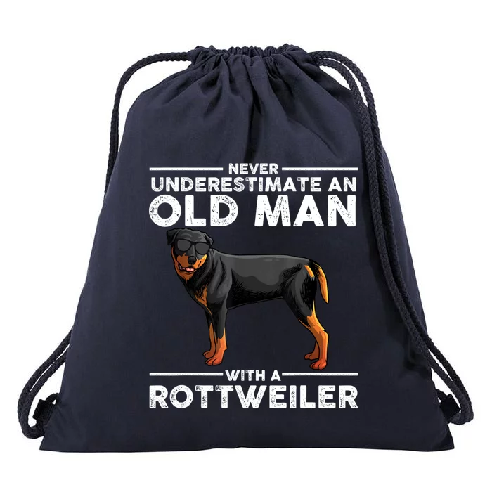 Rottweiler Art For Dad Grandpa Rottie Lover Rottweiler Drawstring Bag