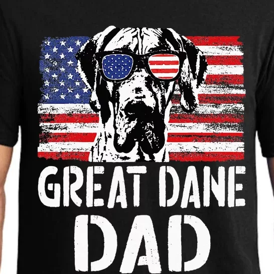 Retro American Flag Great Dane Dad Dog Gift For Fathers Day Pajama Set