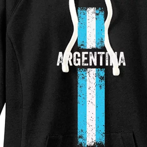 retro Argentina flag Soccer Jersey Argentina Fan Women's Fleece Hoodie