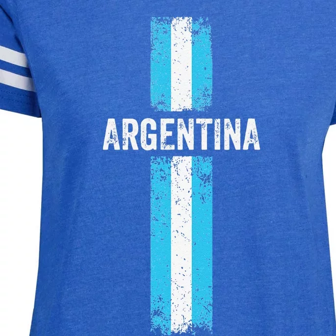 retro Argentina flag Soccer Jersey Argentina Fan Enza Ladies Jersey Football T-Shirt