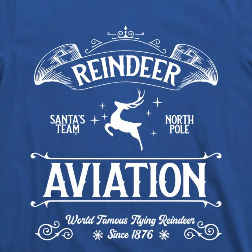 Reindeer Aviation Funny Christmas Santa Claus And Sleigh Gift T-Shirt