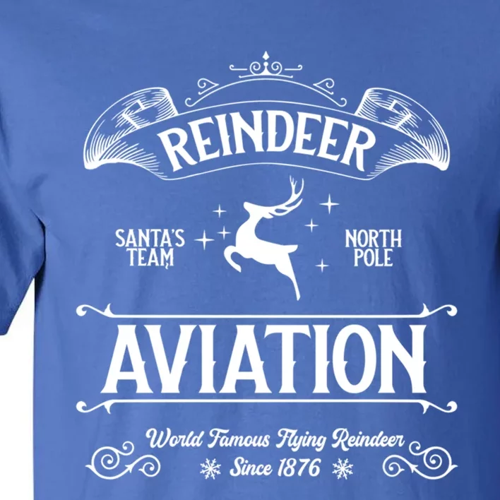 Reindeer Aviation Funny Christmas Santa Claus And Sleigh Gift Tall T-Shirt