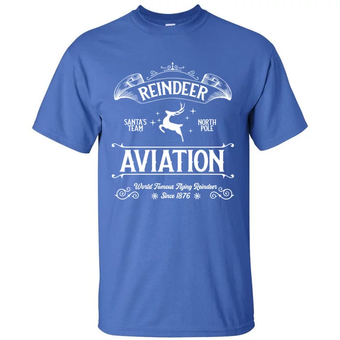 Reindeer Aviation Funny Christmas Santa Claus And Sleigh Gift Tall T-Shirt