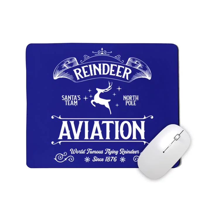 Reindeer Aviation Funny Christmas Santa Claus And Sleigh Gift Mousepad