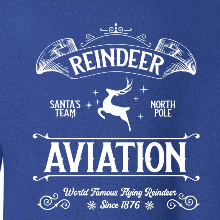 Reindeer Aviation Funny Christmas Santa Claus And Sleigh Gift Toddler Sweatshirt