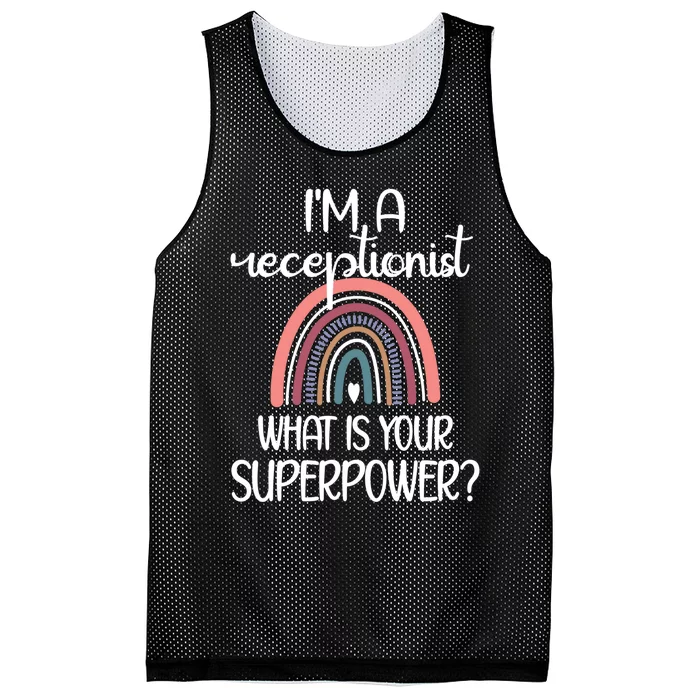 Receptionist Appreciation Front Desk Receptionist Gift Mesh Reversible Basketball Jersey Tank