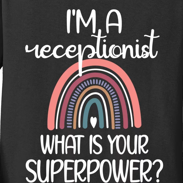 Receptionist Appreciation Front Desk Receptionist Gift Kids Long Sleeve Shirt