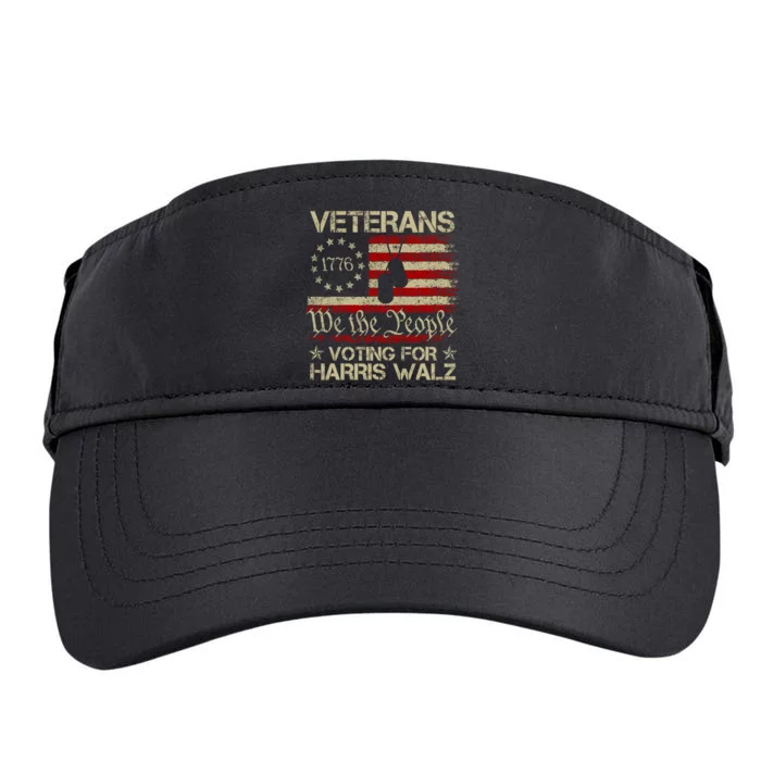 Retro America Flag Veterans Voting For Harris Walz 2024 Adult Drive Performance Visor