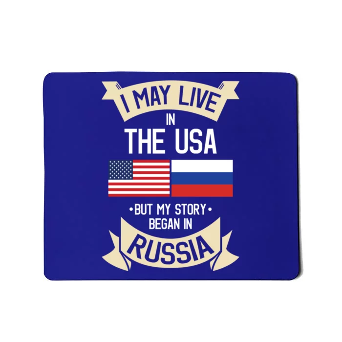 Russia American Flag Usa Russian Roots Funny Gift Mousepad