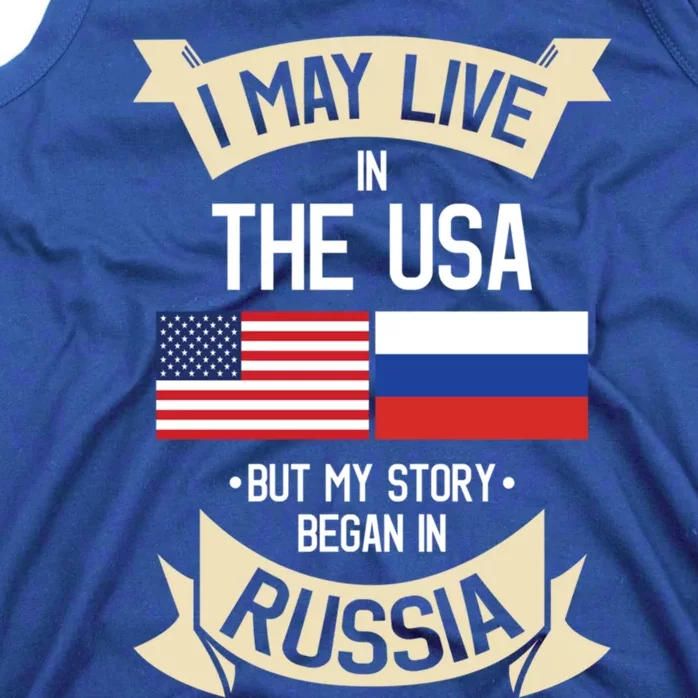 Russia American Flag Usa Russian Roots Funny Gift Tank Top