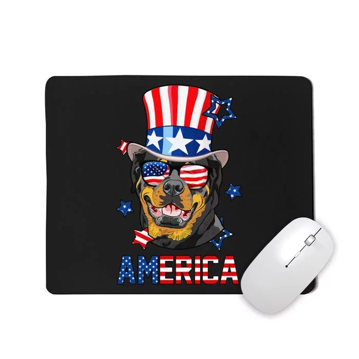 Rottweiler American Flag 4th of July Patriotic Dog Mousepad