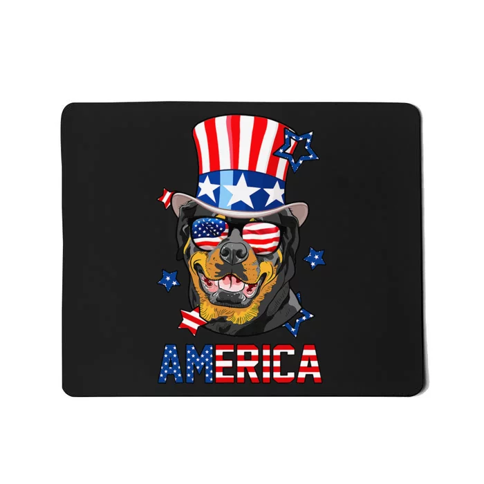 Rottweiler American Flag 4th of July Patriotic Dog Mousepad