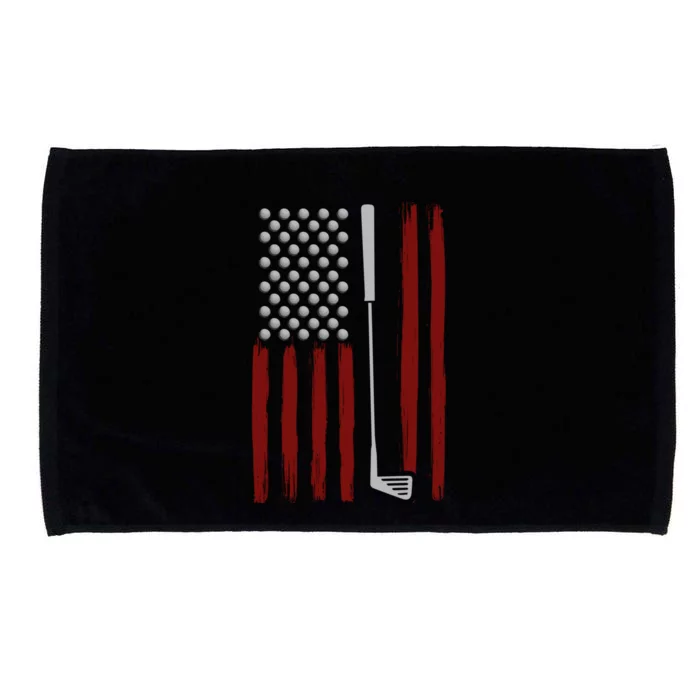 Retro American Flag Golf Gift For Golfer Funny Golf Club Microfiber Hand Towel