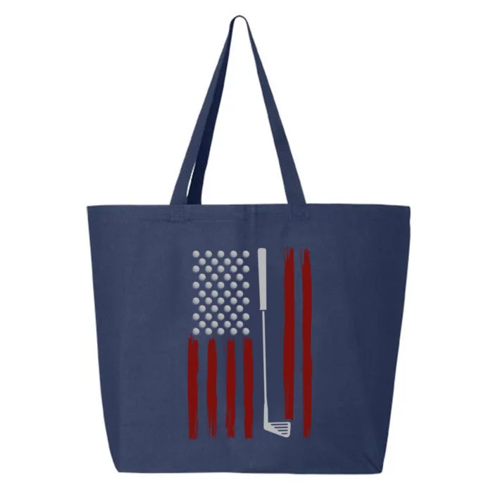 Retro American Flag Golf Gift For Golfer Funny Golf Club 25L Jumbo Tote