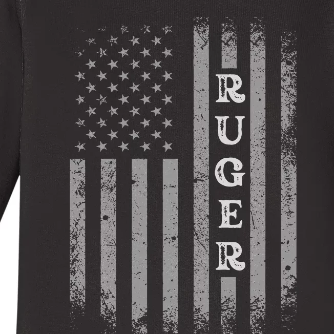 Retro American Flag Uas Ruger Family Day Matching Baby Long Sleeve Bodysuit