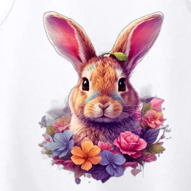 Rabbit And Flowers Performance Tank