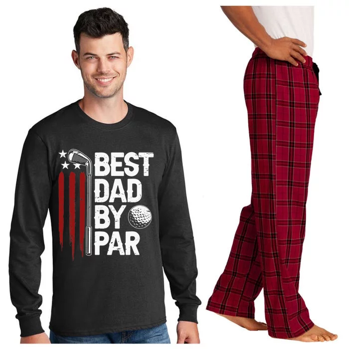 Retro American Flag Golf Gift for Golfer Funny Golf Club Long Sleeve Pajama Set