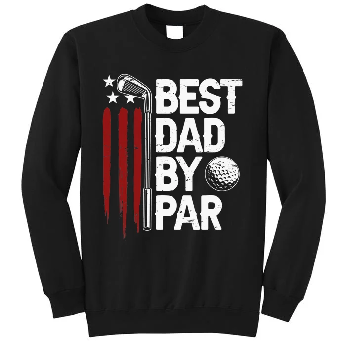 Retro American Flag Golf Gift for Golfer Funny Golf Club Tall Sweatshirt